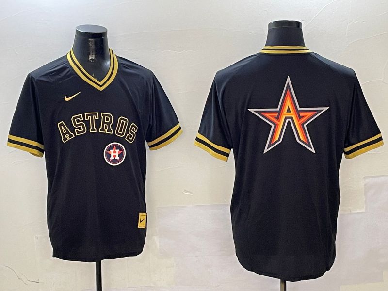 Men Houston Astros Blank Black Gold Game 2025 Nike MLB Jersey style 6->houston astros->MLB Jersey